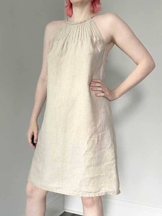 Tommy Bahama Dresses & Skirts - Relax by Tommy Bahama Beige Linen High Cut Neck Shift Dress